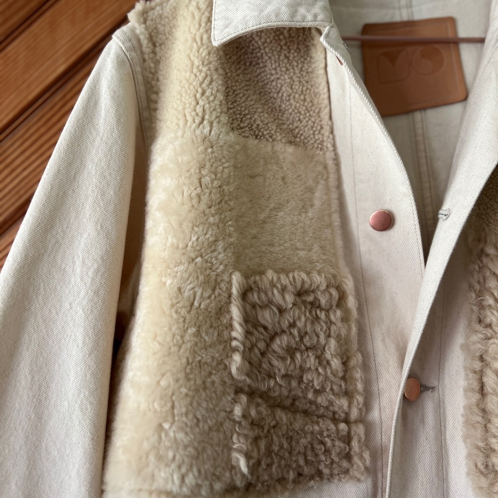 Milena Silvano Shearling-Trim Jean Coat - Picture 6 of 7